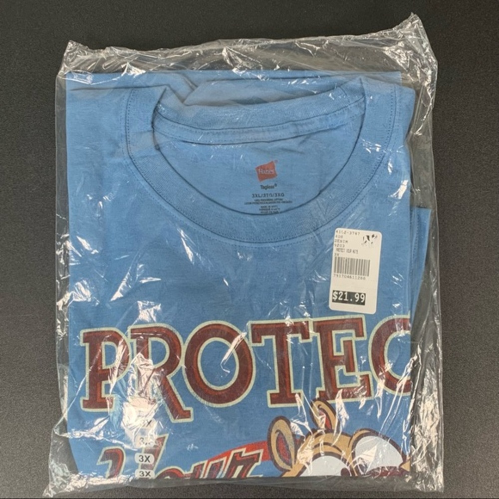 Big Dogs NWT sealed blue “Protect your Nuts” short sleeve tee shirt